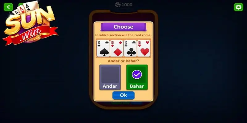 Game bài Andar Bahar SUNWIN với lối chơi thú vị