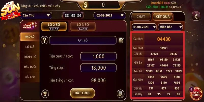 Kết quả xổ số 3 miền SUNWIN cập nhật nhanh chóng