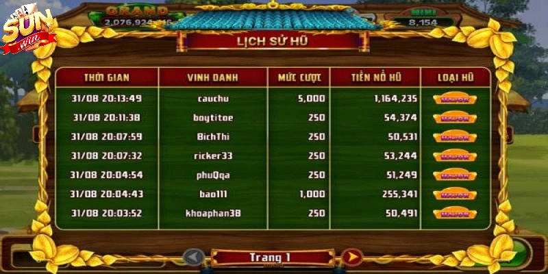 Lịch sử hũ - Tính năng hỗ trợ đặc biệt cho người chơi