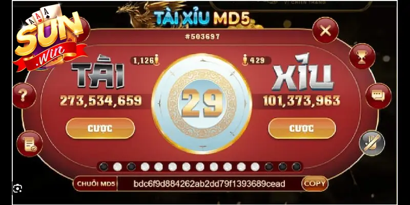 Xóc đĩa MD5 thu hút nhiều người chơi nhất tại SUNWIN